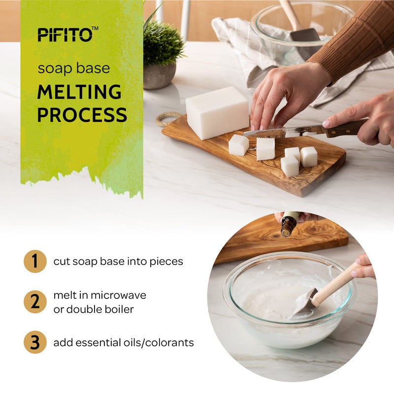 Pifito Melt and Pour Soap Base Sampler (7 lbs) â”‚ Assortment of 7 Bases (1lb ea) â”‚ Clear, White, Goats Milk, Shea Butter, Oatmeal, Honey, Olive Oil â”‚ Glycerin Soap Making Supplies - Image 5